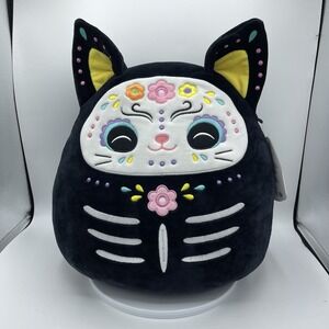 12-Inch Zelina The Day of The Dead Cat - Soft Plush Black Kitty with Sugar Sk...